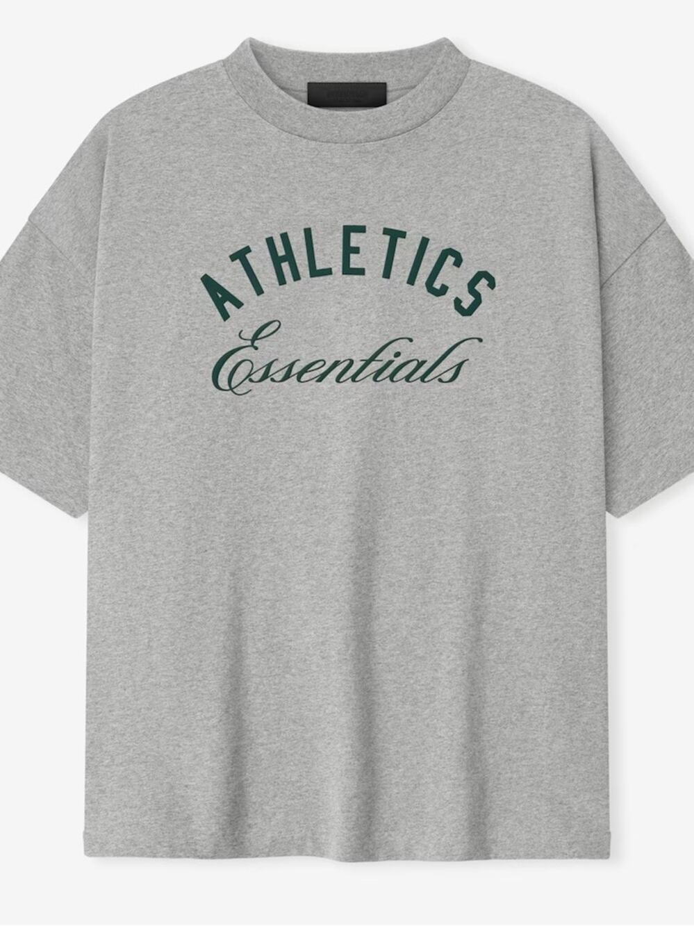 Fear of God Essentials Athletics Short Sleeve Tee - Gray with Dark Green Logo